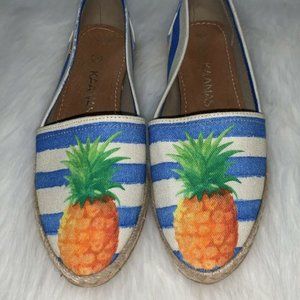 x Kaanas Pineapple Espadrille Slip On Flats